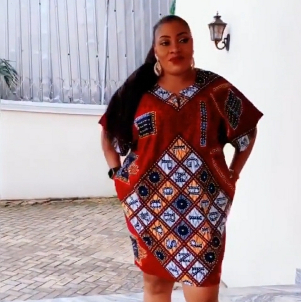 Vintage Ankara dress with pockets